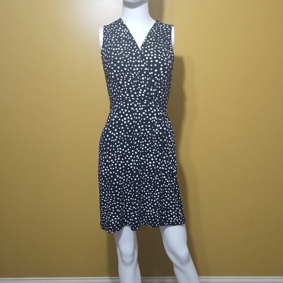 Kayleigh Sleeveless Black and White Polka Dot Mini Dress XS Boho - Picture 1 of 5